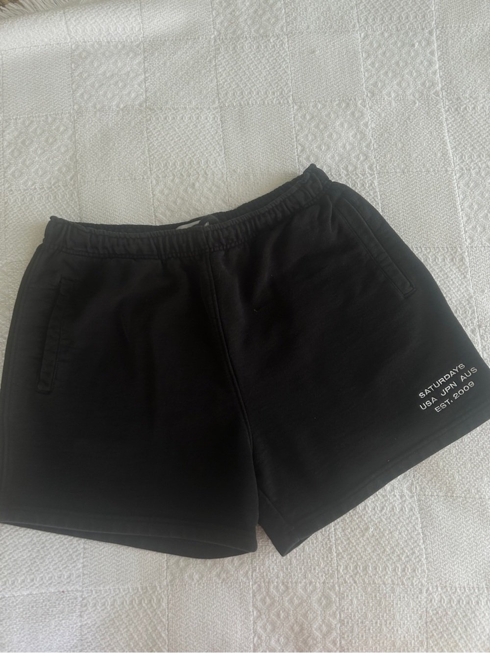 Saturdays NYC Delancey Sweat Shorts Black Men's size Large